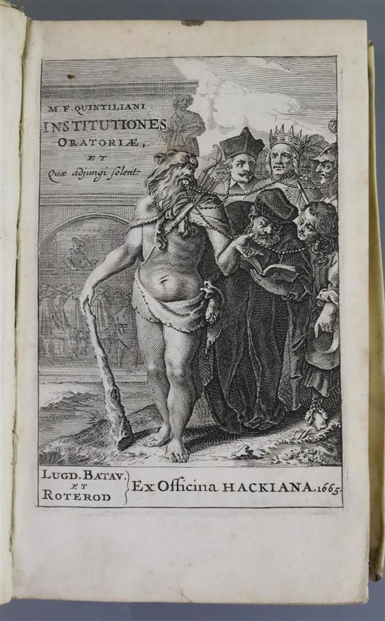 Quintilianus, Marcus Fabius - Institutiones oratoriae. Institutionum oratoriarum libri XII, vol 1 (of 2), 8vo,